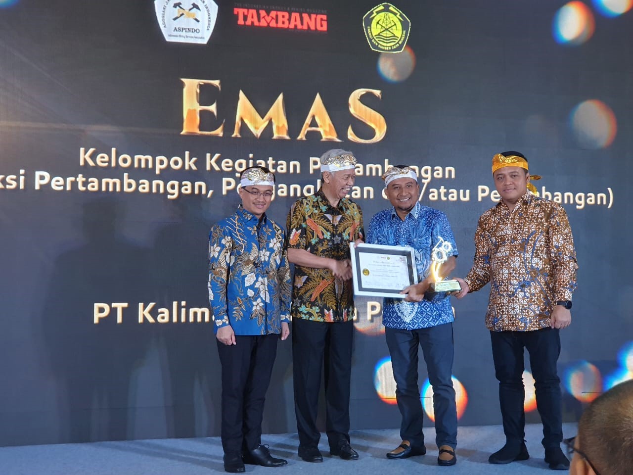PT. Kalimantan Prima Persada Raih Penghargaan “Gold Medal” Di Ajang  Indonesia Mining Services Awards 2022 